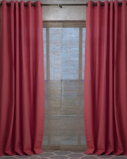 Calyz Fuscia Linen Cotton Curtain